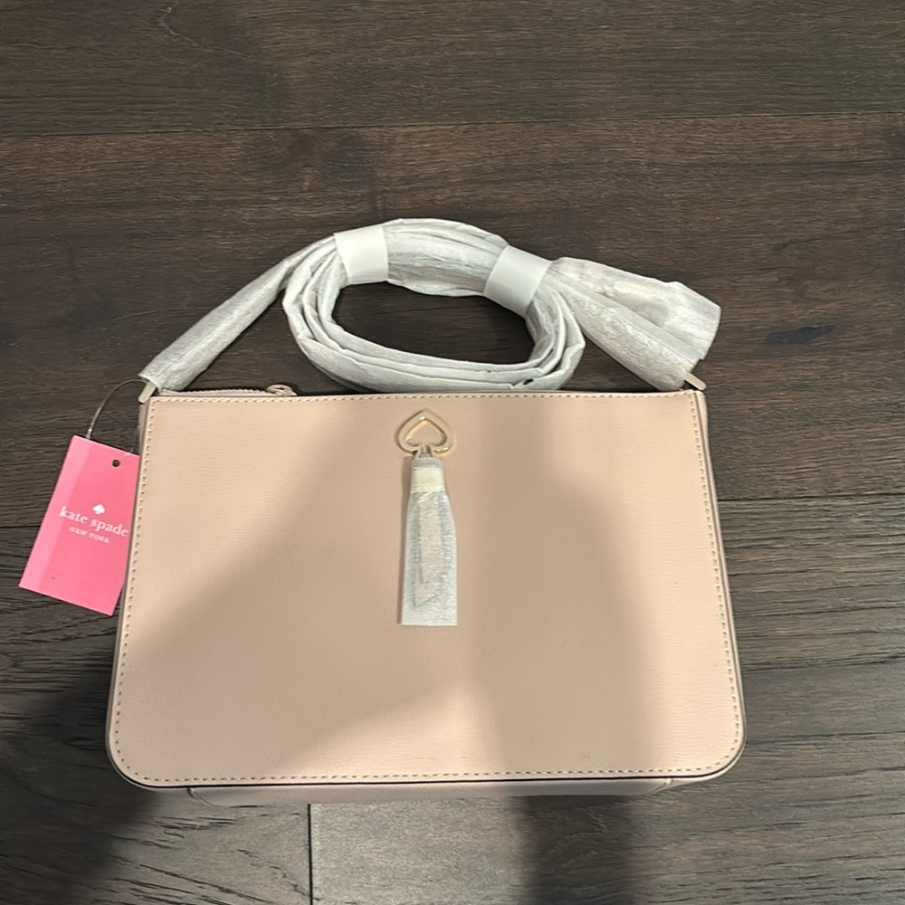 Kate Spade Adel Medium top zip  warm beige new with tags
